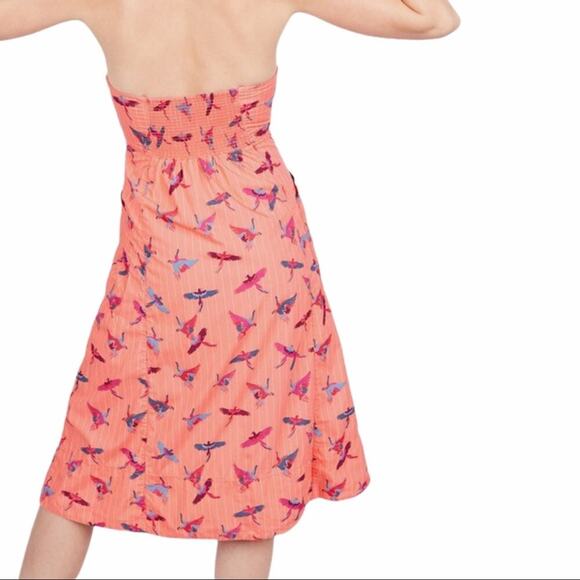 Free People Strapless Coral Parrot Dress - Picture 3 of 12